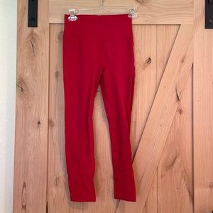 Red Lululemon fast and free leggings size 4